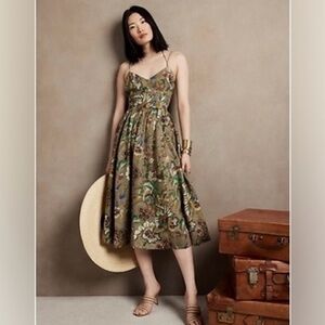 Banana Republic Vintage Floral Linen Midi dress